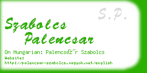 szabolcs palencsar business card